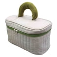 thumbnail image 1 of Neceser de nailon en colores pastel, 24 cm x 13 cm x 14,5 cm, gran capacidad, impermeable, con asas, organizador de aseo portátil, 4 colores, para viajar, 1 of 3