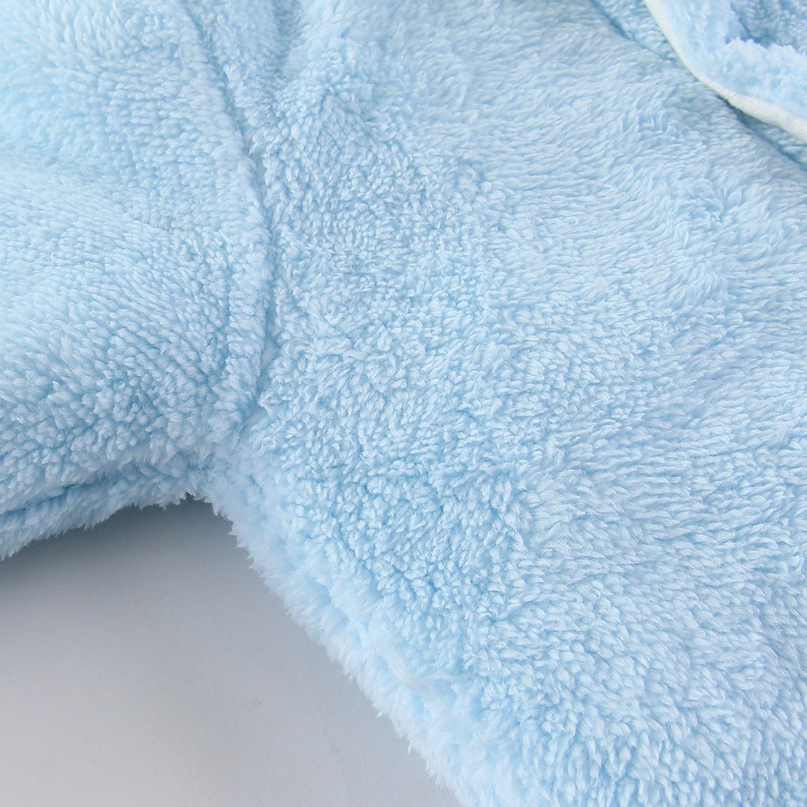 FAIOROI Light Blue Kids Girl Bear Onesie - Warm Footed Kids Jumpsuit with Front Zipper & Quilted Lining, Plush Ears, Fall/Winter Wear for 0-12M Daily/Photo Use,Size 6 Months