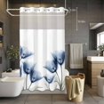 thumbnail image 5 of Spring Floral No Hooks Shower Curtain with Snap-in Liner Blue X-ray Tulip Looming Flower Leaf Modern Shower Curtains for Bathroom, Waterproof, Easy Install, Washable 36"x72", 5 of 9