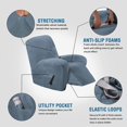 thumbnail image 2 of SUTENGDA Housse Extensible en Velours pour Fauteuil Inclinable 1 Pce Housse Douce pour Fauteuil Inclinable Housse de Fauteuil Inclinable Protecteur pour Fauteuil Inclinable - Bleu Paon, 2 of 7