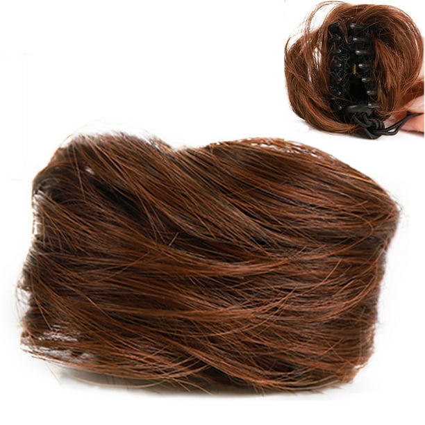 Moño desordenado Clip de pieza de cabello en extensiones de cabello de garra Peines sintéticos Romacci Pelucas