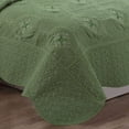 thumbnail image 6 of MarCielo 3-Piece Fully Quilted Embroidery Quilts Bedspreads Bed Coverlets Cover Set, Olive Green,White, Emma(Queen Size, Sage), 6 of 7