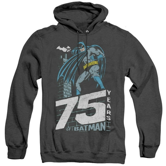 Batman Rooftop Adult Heather Hoodie Sweatshirt Black