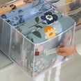 thumbnail image 5 of Naturegr Wardrobe Organizer with Handle 5 Grids Large Capacity Dust-proof Foldable Storage Mesh Bed Sheet Quilt Cover Clothes Organizer for Bedroom, 5 of 7