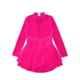 thumbnail image 6 of DPOIS Kids Girls Figure Ice Skating Dress Rhinestones Gymnastics Ballet Dance Leotard Dress Hot Pink 10, 6 of 7
