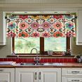 thumbnail image 3 of Yayeee Kitchen Curtains Tier Set of 2 Light Filtering 57"x24" Over Sink Window Panels, Colorful Flowers, 3 of 7