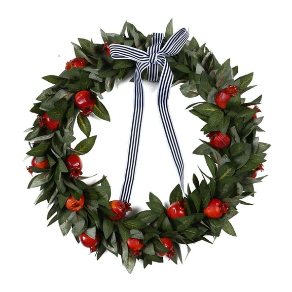 Fall Pomegranate Rustic Wreath for Front Door,19.6 Inches,Artificial Autumn Wreaths for Front Door Orange Flower Berry Wreath for Home Decor and Thanksgiving Harvest Festival Celebration
