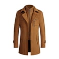 thumbnail image 2 of XMMSWDLA 2022 Men Tops Solid Color en Cloth Button Lapel Overcoat Jacket, 2 of 8