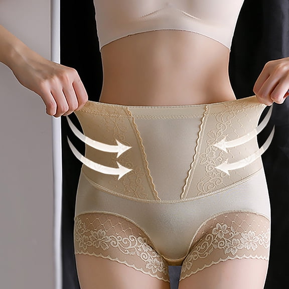 Women Clothing Clearance Wicking Underwear Women High Waisted Briefs for Women Womens Plus Size Panties(Beige)