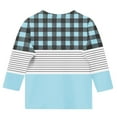 thumbnail image 5 of Girls 3/4 Sleeve Basic T-shirts Fashion Plaid Striped Tshirts Casual Fall Spring Polyester Cotton Tops 3-14 Years (4T, Light Blue), 5 of 5