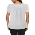thumbnail image 4 of Femmes Été Plus Size Tunique Tops Manches Courtes Blouses Casual Floral Henley Shirts, 4 of 5