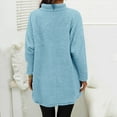 thumbnail image 4 of Sweatshirts for Women 2025 Plus Size Casual Long Sleeve Fuzzy Sherpa Pullover Winter Warm Cozy Sweaters Tops With Pockets Blue S, 4 of 6