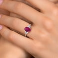 thumbnail image 4 of Gem Stone King 925 Silver and 10K Yellow Gold Red Created Ruby and White Topaz Engagement Ring for Women | 2.66 Cttw | Oval 9X7MM | Gemstone July Birthstone | Size 7, 4 of 6