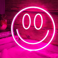thumbnail image 1 of Smile Face Neon Sign Led Neon Light Wall Decor Smiley Face Light Up Signs USB Powered Neon Signs for Bedroom Kids Room（Pink）, 1 of 3