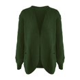 thumbnail image 4 of Jxximdong Fashion Coat for Women, Chunky Knit Open Front Sweater Long Sleeve Button Loose Short Cardigan Outerwear Coats, Women's Coats Green, 4 of 4