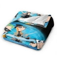 thumbnail image 2 of Phineas And Ferb Blanket Soft Cozy Flannel Warm Throw Blanket Unique Gifts Room Decor Blanket 40"x30", 2 of 9