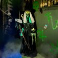 thumbnail image 4 of Haunted Hill Farm 6 ft Lifesize Witch Prop with Lights and Sound, Indoor/Covered Outdoor Halloween Decoration, HHWITCH-47FLSA, 4 of 19