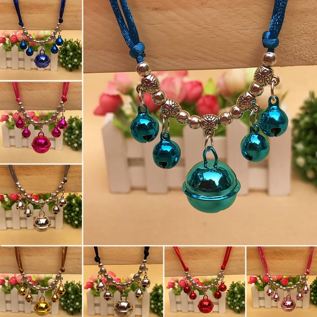 Flmtop Pet Party Chien Chat Multi-Bells Pendentif Collier Approvisionnement Cou Décoration Rose Rouge