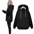 thumbnail image 2 of Vedolay Hooded Cardigan Sweaters for Women Fashion Loose Soft Long Sleeve Pullover Tops Shirts 2023 Clothes for Women Black,S, 2 of 5