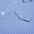 thumbnail image 4 of Bienzoe Boy's Cotton Plaid Button Down Short Sleeve Shirt Light Blue 5/6, 4 of 8