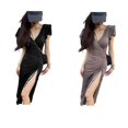thumbnail image 3 of Womens Dress, Short-sleeve, V Neck,cocktail Party Dress, 3 of 5