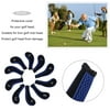 Hot Sale Upgraded 10pcs Golf Head Covers Long Sleeve Safeguard Case Sets Golf Accessories, Black+Blue Sides