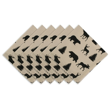 

Set of 6 Beige and Black Animal Print Napkin 20
