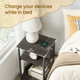 thumbnail image 6 of LEDREM 3-Tier Charging Side Table - End Table with 2 Outlets & 2 USB Ports, Space-Saving Nightstand in Chestnut Brown and Black, 6 of 6