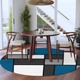 thumbnail image 3 of Abstract Blue Grey Round Area Rug 6Ft Washable Circle Rugs for Bathroom Office, Modern Geometric Color Blocks Non-Slip Carpet Floor Mats Indoor Outdoor Carpet Runner Aesthetic Home Decor, 3 of 8