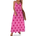 thumbnail image 2 of Large Dark Hot Pink Polka Dots on Light Hot Pink Sleeveless Dress dresses for womens dresses ladies summer, 2 of 6