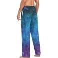 thumbnail image 6 of FREEAMG Men's Pajama Pants with Pockets Sleepwear Lounge Pants Stretch Casual Galaxy Stars Universe Navy Purple 26, 6 of 7