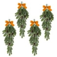 thumbnail image 4 of Christmas Teardrop Swag Garland with Pine Cones and Velvet Bow, Artificial Pine Hanging Decor for Mantel, Doorway, and Winter Wedding, 4 of 8