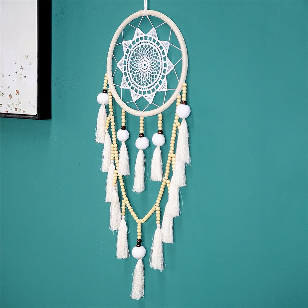 Wedding Large Handmade Hook Flower Lace Tassel Dream Catcher Ornament Home Decor 