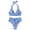 Light Blue, variant on Women's V Neck Halter Floral Printed Bikini High Waisted Drawstring Two Piece Swimsuit Push Up Tummy Swimsuit Bikinis Set