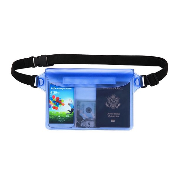 Bolsa seca de PVC para deportes al aire libre, impermeable, con bolsillo, riñonera (azul) Tmvgtek Para Estrenar