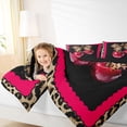 thumbnail image 4 of Feelyou Leopard Print Bow-tie Twin Comforter Sets, Cartoon Red Cherry Bedding Set, 2-Piece, 4 of 8