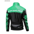 thumbnail image 3 of Men's Racing Style Zip Jacket - Green & Black Color-Blocking, Stand Collar, Loose Fit, Polyester Lining, Casual Streetwear, Everyday Wear, Motorcycle Jacket, Durable Jacket, 3 of 6
