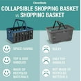 thumbnail image 4 of CleverMade Eco Collapsible Shopping Basket with Handles, 24L Stone, 3 Pack, 4 of 6