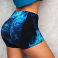 thumbnail image 4 of Lsque Ice Blue Fire Wolf Pattern High Waisted Biker Shorts for Women-Tummy Control Fitness Athletic Workout Running Yoga Gym Shorts,Moisture-Wicking-XX-Large, 4 of 9