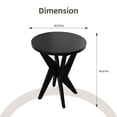 thumbnail image 2 of Round End Table 24'' High Side Table with Cross Legs, Modern Accent Bedside Table for Living Room, Balcony, Bedroom or Small Spaces, Black, 2 of 7