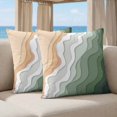 thumbnail image 5 of Pillow Covers 18x18 Set of 2, Sage Green Beach Square Throw Pillow Covers for Couch/Sofa/Living Room, Farmhouse Coastal Ombre Sea Waves Art Decorative Soft Pillowcases for Couch Throw Pillows, 5 of 9
