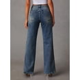 thumbnail image 4 of EMMIOL Women's High-Waisted Seamed Wide-Leg Jeans Stretchy Vintage Washed Denim Pants Casual Y2K Streetwear Trousers, 4 of 8