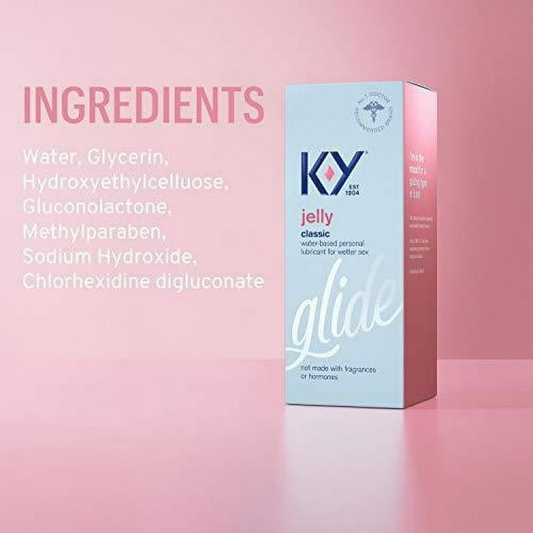 K-Y Jelly Lube, Personal Lubricant, Water-Based Formula, Safe to Use with Latex  Condoms, For Men, Women and Couples, 4 FL OZ (Pack of 3)