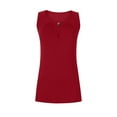 thumbnail image 5 of QUINDOS Tank Tops for Women Plus Size Summer Red Exercise Fashionable Casual Short-sleeved Solid Color Sleeveless Round-neck Tops Camisoles for Women, 5 of 6
