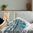 thumbnail image 3 of Owl Soft Flannel Fleece Throw Blanket, Dreamcatcher Style Owl Features Magic Farsighted Birds Print, Cozy Plush for Indoor and Outdoor Use, 70" x 90", Cream White Teal, by Ambesonne, 3 of 5
