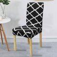 thumbnail image 3 of Stretch Dining Chair Covers, Geometric Print Chair Slipcovers, Removable Seat Protector for Kitchen Hotel Table Banquet-Pack of 4, 3 of 5