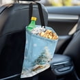 thumbnail image 4 of Yuyamidu Snowman Car Trash Bag Xmas Tree Car Trash Can Organizer Decor Accessories Christmas Auto Garbage Bag for Front Seat Back Seat Blue Car Waste Bag, 4 of 7