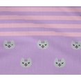 thumbnail image 4 of oneOone Tissu en Coton Flex Rayé & Imprimé Visage de Chat Animal 40 Pouces de Large, 4 of 4