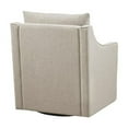 thumbnail image 5 of Martha Stewart Christian Woven Fabric Upholstered Swivel Armchair in Ivory, 5 of 8