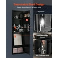 thumbnail image 5 of VEVOR Wall Safe, 4-Tier Hidden Wall Mounted Gun Safe with Password & Key, Q235 Cold-Rolled Steel In-Wall Box with LED Lighting, 3 Adjustable Shelves & Key Holders for Money, Jewelry, Passport, Black, 5 of 9